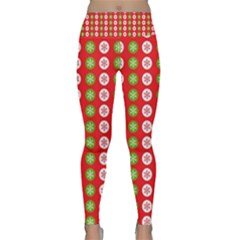 Festive Pattern Christmas Holiday Lightweight Velour Classic Yoga Leggings by Amaryn4rt