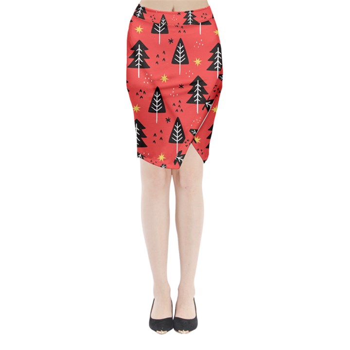 Christmas Christmas Tree Pattern Midi Wrap Pencil Skirt