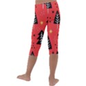 Christmas Christmas Tree Pattern Kids  Lightweight Velour Capri Leggings  View4