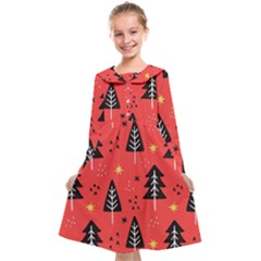 Christmas Christmas Tree Pattern Kids  Midi Sailor Dress by Amaryn4rt