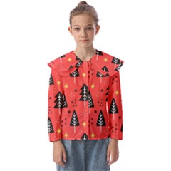 Christmas Christmas Tree Pattern Kids  Peter Pan Collar Blouse by Amaryn4rt