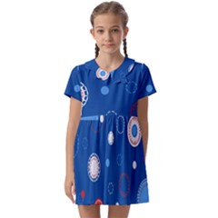 Christmas Pattern Tree Design Kids  Asymmetric Collar Dress by Amaryn4rt