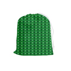 Green Christmas Tree Pattern Background Drawstring Pouch (large) by Amaryn4rt