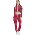 Snowflake Christmas Tree Pattern Cropped Zip Up Lounge Set View1