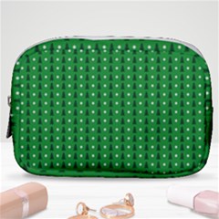 Green Christmas Tree Pattern Background Make Up Pouch (small) by Amaryn4rt