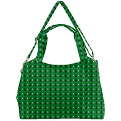 Green Christmas Tree Pattern Background Double Compartment Shoulder Bag by Amaryn4rt