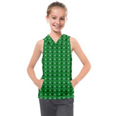 Green Christmas Tree Pattern Background Kids  Sleeveless Hoodie by Amaryn4rt