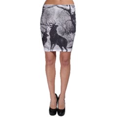 Stag-deer-forest-winter-christmas Bodycon Skirt by Amaryn4rt