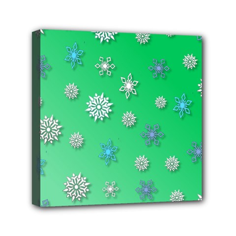 Snowflakes-winter-christmas-overlay Mini Canvas 6  X 6  (stretched) by Amaryn4rt