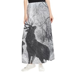 Stag-deer-forest-winter-christmas Maxi Chiffon Skirt by Amaryn4rt