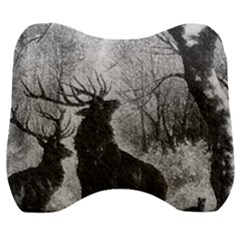 Stag-deer-forest-winter-christmas Velour Head Support Cushion by Amaryn4rt