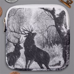 Stag-deer-forest-winter-christmas Mini Square Pouch by Amaryn4rt