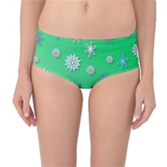 Snowflakes-winter-christmas-overlay Mid-waist Bikini Bottoms by Amaryn4rt