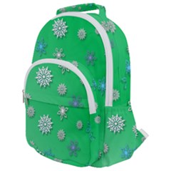 Snowflakes-winter-christmas-overlay Rounded Multi Pocket Backpack by Amaryn4rt