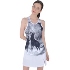 Stag-deer-forest-winter-christmas Racer Back Mesh Tank Top by Amaryn4rt