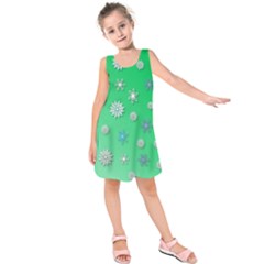 Snowflakes-winter-christmas-overlay Kids  Sleeveless Dress by Amaryn4rt