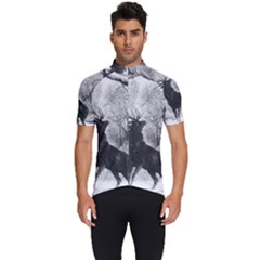 Stag-deer-forest-winter-christmas Men s Short Sleeve Cycling Jersey by Amaryn4rt