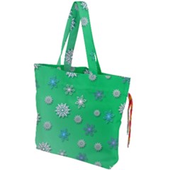 Snowflakes-winter-christmas-overlay Drawstring Tote Bag by Amaryn4rt