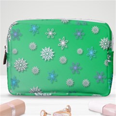 Snowflakes-winter-christmas-overlay Make Up Pouch (medium) by Amaryn4rt