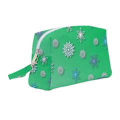 Snowflakes-winter-christmas-overlay Wristlet Pouch Bag (medium) by Amaryn4rt