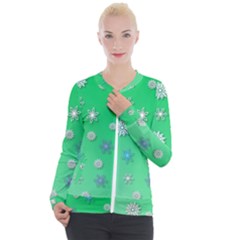 Snowflakes-winter-christmas-overlay Casual Zip Up Jacket by Amaryn4rt