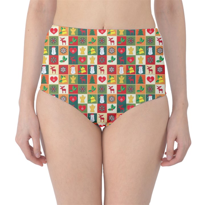 Pattern-christmas-patterns Classic High-Waist Bikini Bottoms