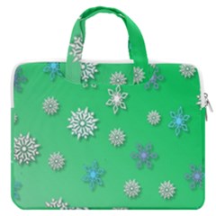 Snowflakes-winter-christmas-overlay Macbook Pro 13  Double Pocket Laptop Bag by Amaryn4rt