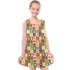 Pattern-christmas-patterns Kids  Cross Back Dress by Amaryn4rt