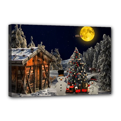 Christmas-landscape Canvas 18  X 12  (stretched) by Amaryn4rt