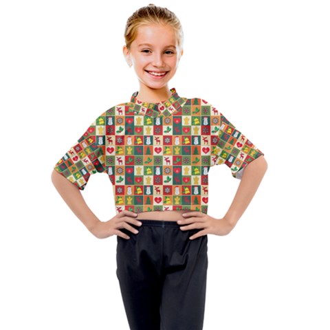 Pattern-christmas-patterns Kids Mock Neck T-shirt by Amaryn4rt