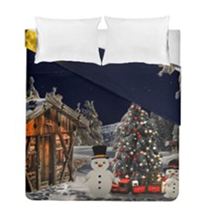 Christmas-landscape Duvet Cover Double Side (full/ Double Size) by Amaryn4rt