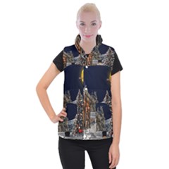 Christmas-landscape Women s Button Up Vest by Amaryn4rt