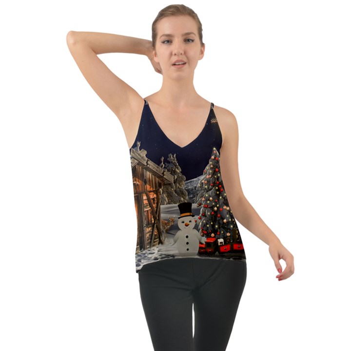 Christmas-landscape Chiffon Cami