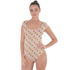 Christmas-wrapping-paper Short Sleeve Leotard  by Amaryn4rt