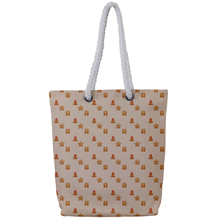 Card-cartoon-christmas-cold Full Print Rope Handle Tote (Small)