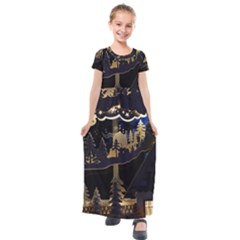 Christmas-advent-candle-arches Kids  Short Sleeve Maxi Dress by Amaryn4rt