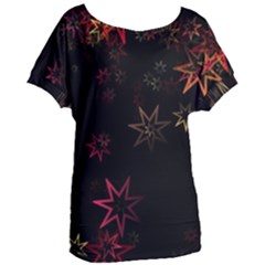 Christmas-background-motif-star Women s Oversized T-shirt by Amaryn4rt