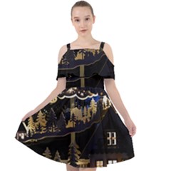 Christmas-advent-candle-arches Cut Out Shoulders Chiffon Dress by Amaryn4rt