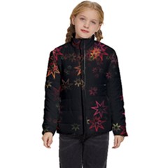 Christmas-background-motif-star Kids  Puffer Bubble Jacket Coat by Amaryn4rt