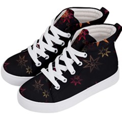 Christmas-background-motif-star Kids  Hi-top Skate Sneakers by Amaryn4rt