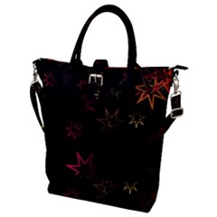 Christmas-background-motif-star Buckle Top Tote Bag by Amaryn4rt