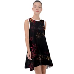 Christmas-background-motif-star Frill Swing Dress