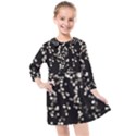 Christmas-bokeh-lights-background Kids  Quarter Sleeve Shirt Dress View1