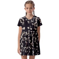 Christmas-bokeh-lights-background Kids  Asymmetric Collar Dress by Amaryn4rt