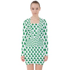 Christmas-tree-tree-holidays V-neck Bodycon Long Sleeve Dress by Amaryn4rt