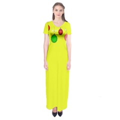 Christmas-bowls-garland-decoration Short Sleeve Maxi Dress by Amaryn4rt