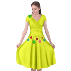 Christmas-bowls-garland-decoration Cap Sleeve Wrap Front Dress by Amaryn4rt