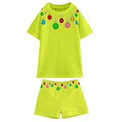 Christmas-bowls-garland-decoration Kids  Swim T-shirt And Shorts Set by Amaryn4rt