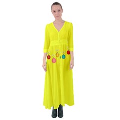 Christmas-bowls-garland-decoration Button Up Maxi Dress by Amaryn4rt