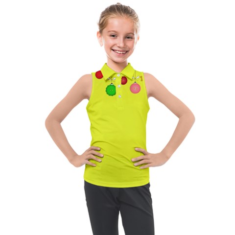 Christmas-bowls-garland-decoration Kids  Sleeveless Polo T-shirt by Amaryn4rt